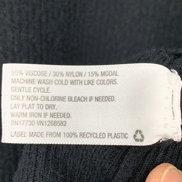 Ava & Viv Cardigan Ruffle Black 3X Women Sweater Open 3002 Viscose Knit 3/4 Sl - Picture 9 of 10